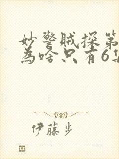 妙警贼探第六季为啥只有6集
