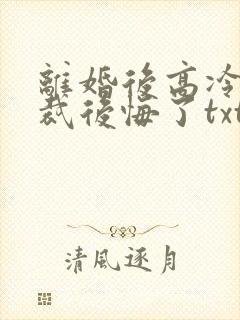 离婚后高冷女总裁后悔了txt
