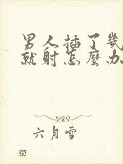 男人插了几分钟就射怎么办