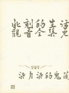 此刻的生活在线观看全集免费播放