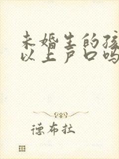 未婚生的孩子可以上户口吗