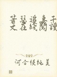 萧瑟追妻千落续文在线阅读