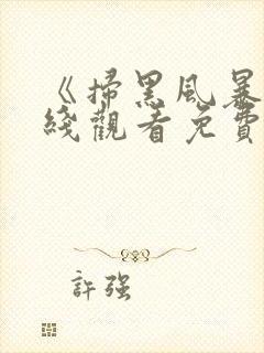 《扫黑风暴》在线观看免费完整版