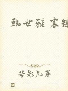 韩世雅 寡糖封面