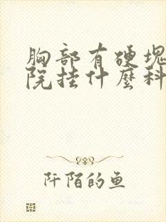 胸部有硬块去医院挂什么科封面