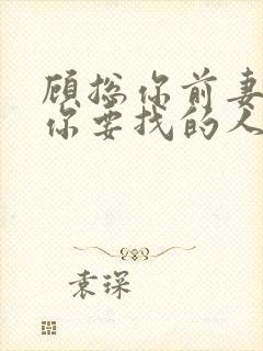 顾总你前妻就是你要找的人剧情