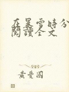 在暴雪时分免费阅读全文