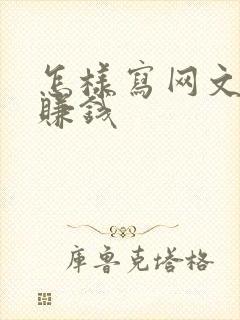 怎样写网文小说赚钱封面