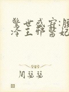 惊世盛宠:腹黑冷王邪医妃