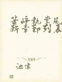 萧峥执掌风云最新章节列表