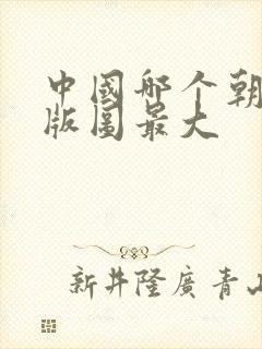 中国哪个朝代的版图最大