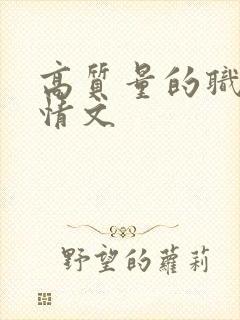 高质量的职场言情文