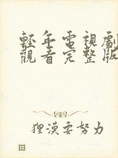 轻年电视剧免费观看完整版高清