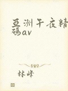 亚洲午夜精品有码av