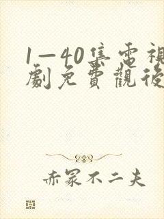 1—40集电视剧免费观后浪