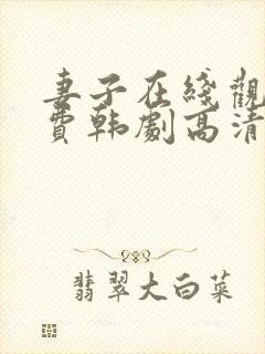 妻子在线观看免费韩剧高清全集