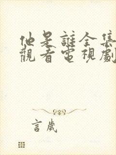 他是谁全集免费观看电视剧高清