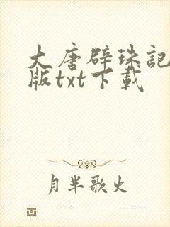 大唐辟珠记完结版txt下载