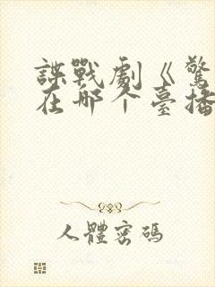 谍战剧《惊弦》在哪个台播出