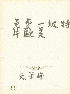 免费一级特黄大片欧美