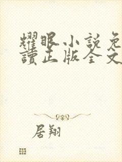 耀眼小说免费阅读正版全文封面