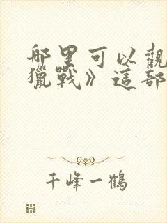 哪里可以观看《猎战》这部电影?