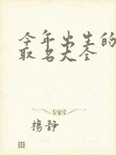 今年出生的男孩取名大全