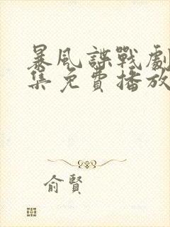 暴风谍战剧40集免费播放