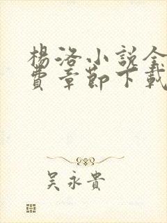 杨洛小说全文免费章节下载