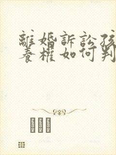 离婚诉讼孩子抚养权如何判决封面