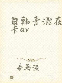 日韩青涩在线不卡av封面
