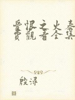 爱恨之火泰剧免费观看全集