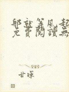 那就等风起小说免费阅读无弹窗封面