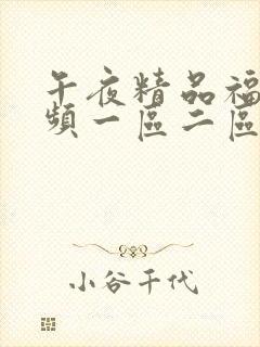 午夜精品福利视频一区二区