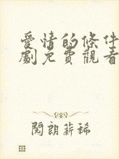 爱情的条件电视剧免费观看完整版封面