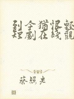 到今犹恨轻别离短剧在线观看免费高清全集