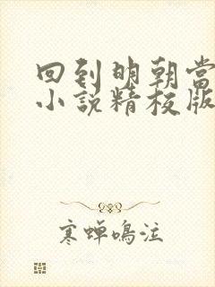 回到明朝当王爷小说精校版txt下载