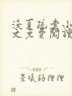 浅夏疏棠小说全文免费阅读