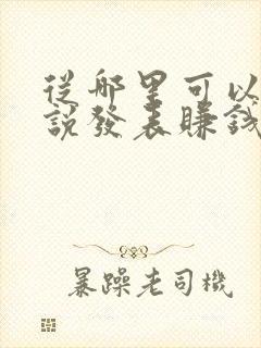 从哪里可以写小说发表赚钱