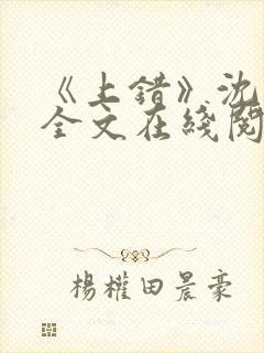 《上错》沈南初全文在线阅读笔趣阁封面