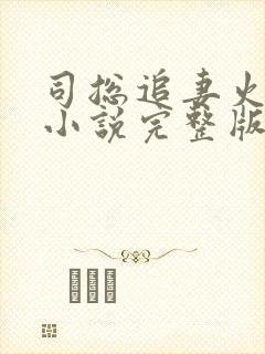 司总追妻火葬场小说完整版封面