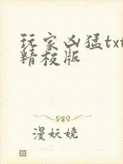 玩家凶猛txt精校版