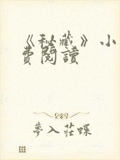 《秘藏》小说免费阅读