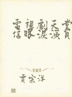 电视剧天堂不相信眼泪演员表