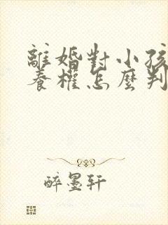 离婚对小孩的抚养权怎么判定呢