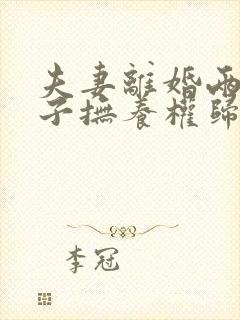 夫妻离婚两个孩子抚养权归谁