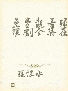 免费观看归路电视剧全集在线播放