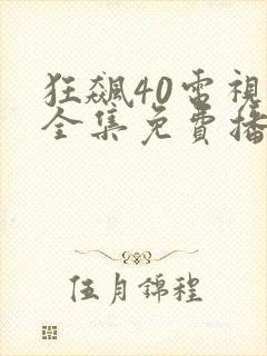 狂飙40电视剧全集免费播放