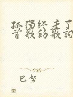 孤独终老了是哪首歌的歌词