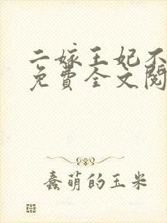 二嫁王妃不好惹免费全文阅读全文